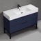 Modern Bathroom Vanity, Blue, 48